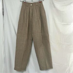 Vintage 1980s Liz Claiborne Pleated High-Waist Trousers in Beige/Tan
